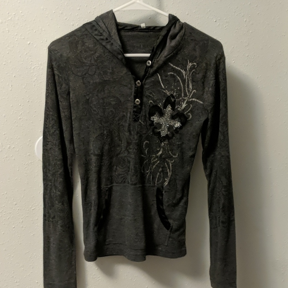 Cowgirl Legend thermal hooded shirt sz small